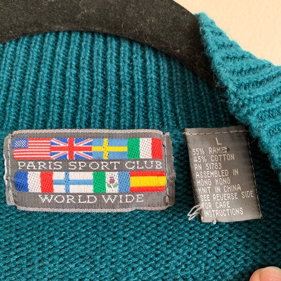 Vintage Paris Sport Club WW Oversized Polka Dot Pullover Sweater - Picture 2 of 8